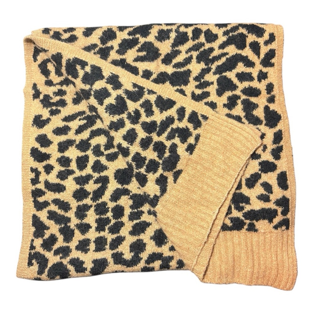 J. CREW Leopard Print Wool Blend Scarf
